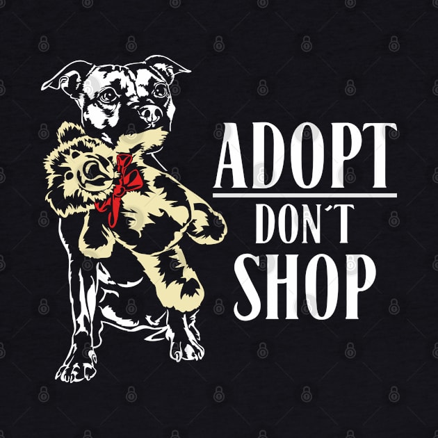 Funny Cute Pitbull dog portrait Adopt dont shop by wilsigns